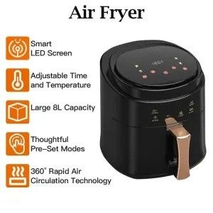 8L 1400W Smart Touch Screen سفارشی فریزر الکتریکی بدون روغن فریزر هوا گرم مناسب