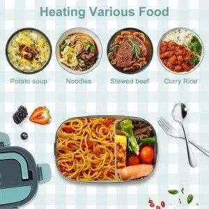 1.5 ليتري ظرفيت فولاد ضد زنگ غذاي برق گرمتر جعبه ناهار براي غذاهاي در حال حرکت