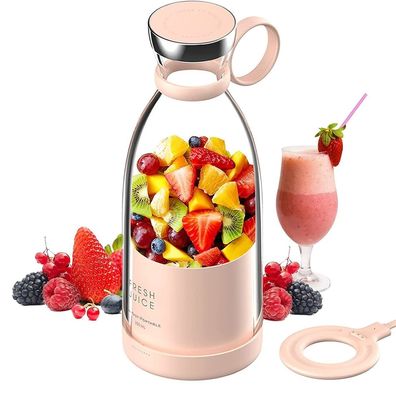 آبمیوه کش قابل حمل قابل شارژ USB blender 350ml 4 تیغه گلابی مینی الکتریکی برای سفر
