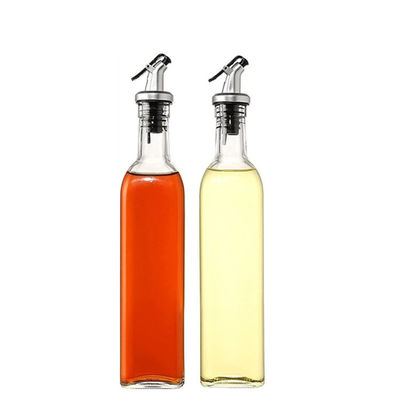 مربع کلسیم Na شیشه سرکه روغن زیتون بطری توزیع کننده با نوزل