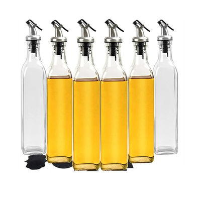 مربع کلسیم Na شیشه سرکه روغن زیتون بطری توزیع کننده با نوزل