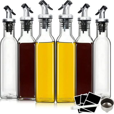 مربع کلسیم Na شیشه سرکه روغن زیتون بطری توزیع کننده با نوزل