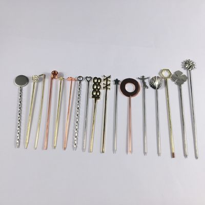 304 استیل ضد زنگ ککتیل پیینز Swizzle Stick برای استفاده مجدد بادل های کوچک