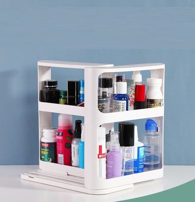 آسان چرخش 2 طبقه چرخش ادویه جات قفسه برای کشاندن خارج از کابینت آشپزخانه ذخیره
