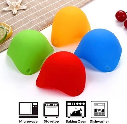 لوگو سفارشی سیلیکون مایکروویو تخم مرغ شکاری فنجان برای کامل تخم مرغ شکاری 9CM قطر