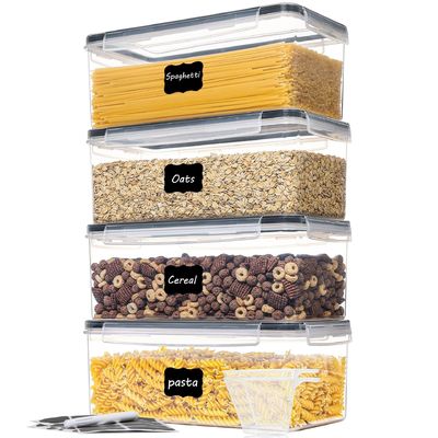 OEM/ODM قابل قبول 3.2L BPA آزاد ظرف های پلاستیکی برای نویدل ذخیره سازی غلات 4 بسته مجموعه