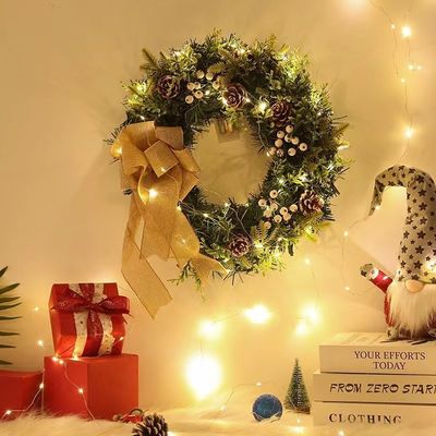 تاج XMAS گرد برای درب ورودی تاج سقوط با لوگو سفارشی