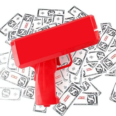 18.5cmX8cmX17.5cm تفنگ پول پلاستیکی برای عروسی بار بازی لوازم جانبی