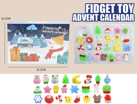 24تایی تقویم کریسمس آویشن جعبه کور کارتونی Fidget Squishy Toy برای بچه ها