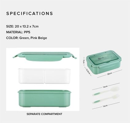 کیت تولیدی قاشق / چنگال / چاقو / چوب چوبی بدون BPA 1400 ML PP5 جعبه ناهار برای کودکان / بزرگسالان