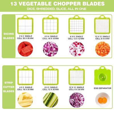 22pcs سبزيجات سليسر Dicer با دستگير سبد تخليه و ماندولين پايدار برش