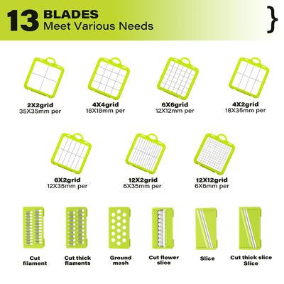 22pcs سبزيجات سليسر Dicer با دستگير سبد تخليه و ماندولين پايدار برش