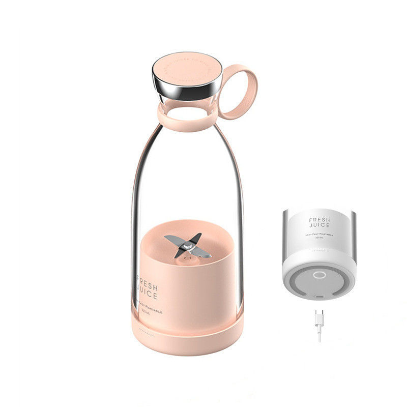 آبمیوه کش قابل حمل قابل شارژ USB blender 350ml 4 تیغه گلابی مینی الکتریکی برای سفر