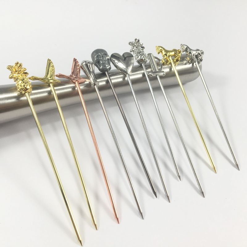 304 استیل ضد زنگ ککتیل پیینز Swizzle Stick برای استفاده مجدد بادل های کوچک
