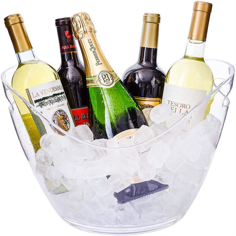 8L ال ای دی آکریلیک پلاستیکی سطل یخ سبک طراحی مدرن برای پارتی بار سطل Tongs نوع