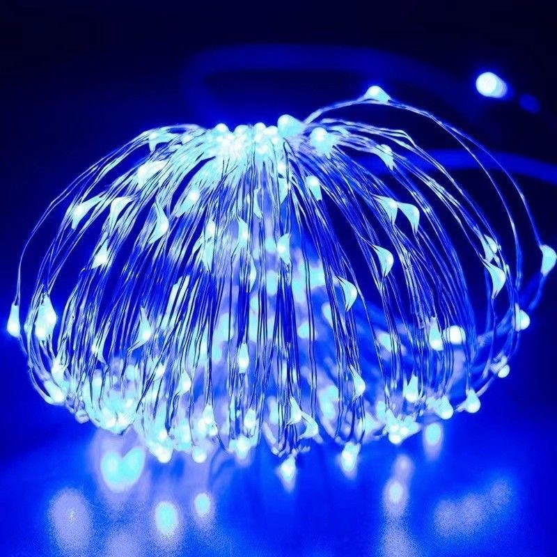 7/22/32m ضد آب LED سیم مس خورشیدی چراغ درخت کریسمس با مواد PVC گرم